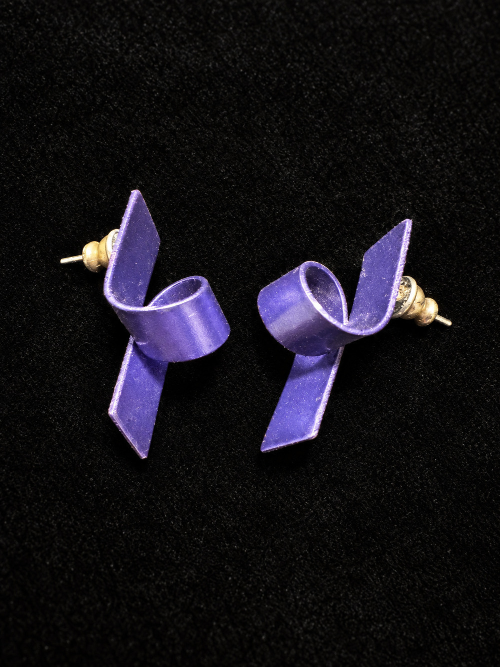 ⚜️ Bow Stud Earrings | Resin Purple Periwinkle | Vintage 80s Statement 💗